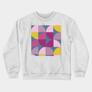 Mid Century Mod Geometry Blue Pink Yellow Crewneck Sweatshirt